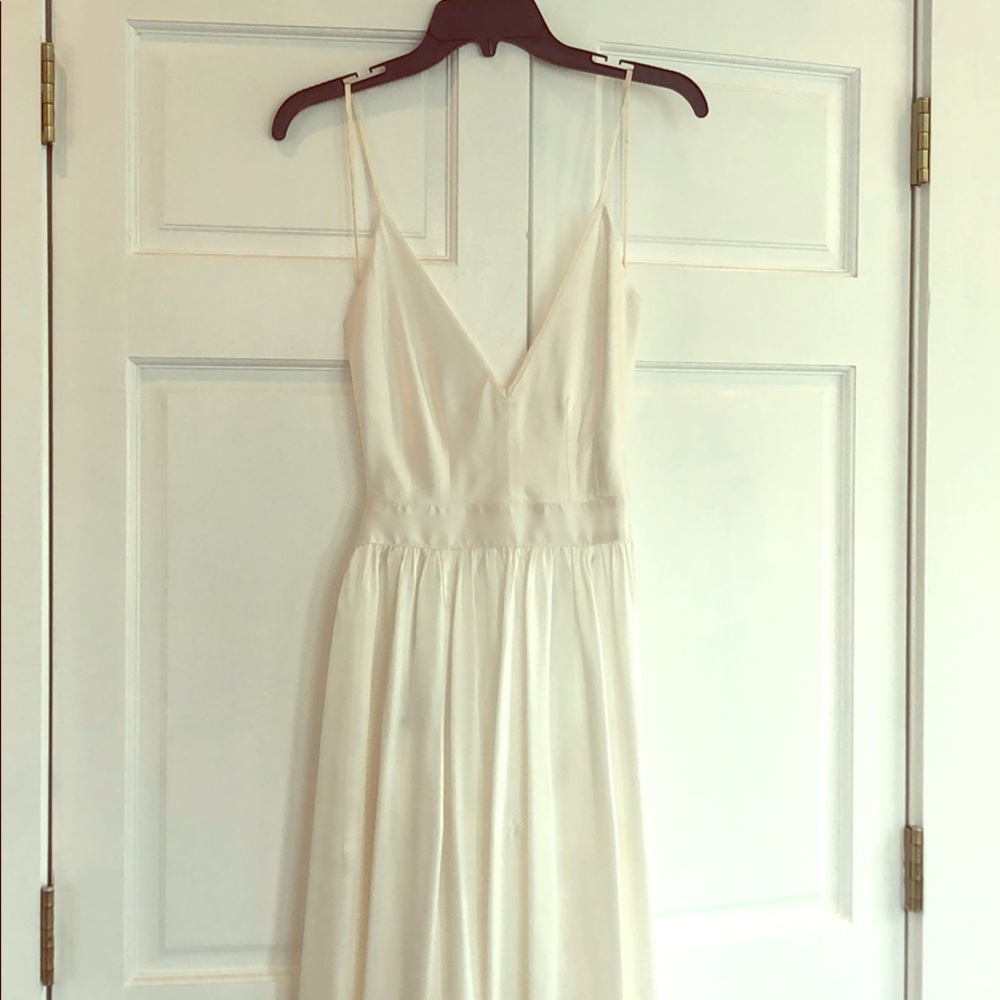 White silk dress